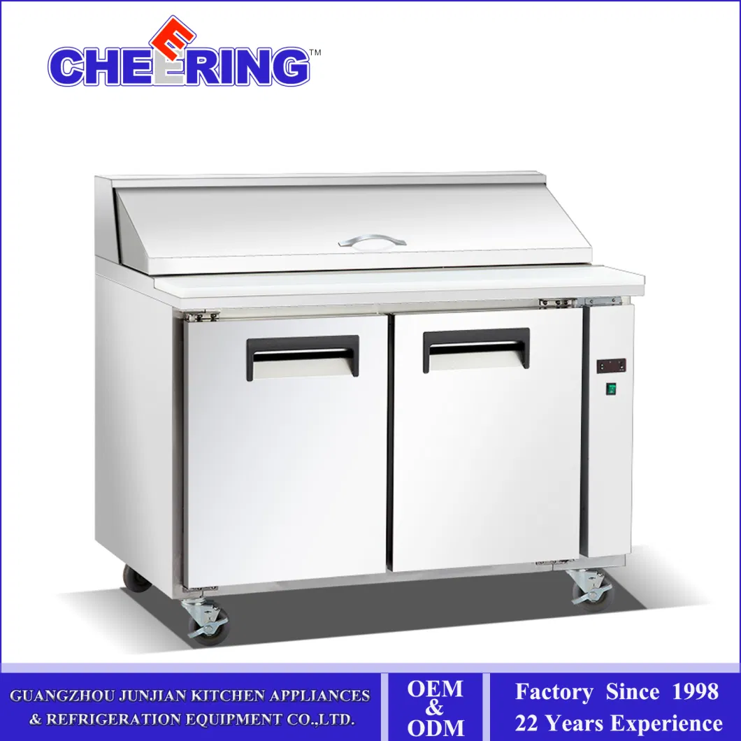 Commercial Display Refrigerator Counter Top Stainless Steel Pizza Table Pizza Workbench
