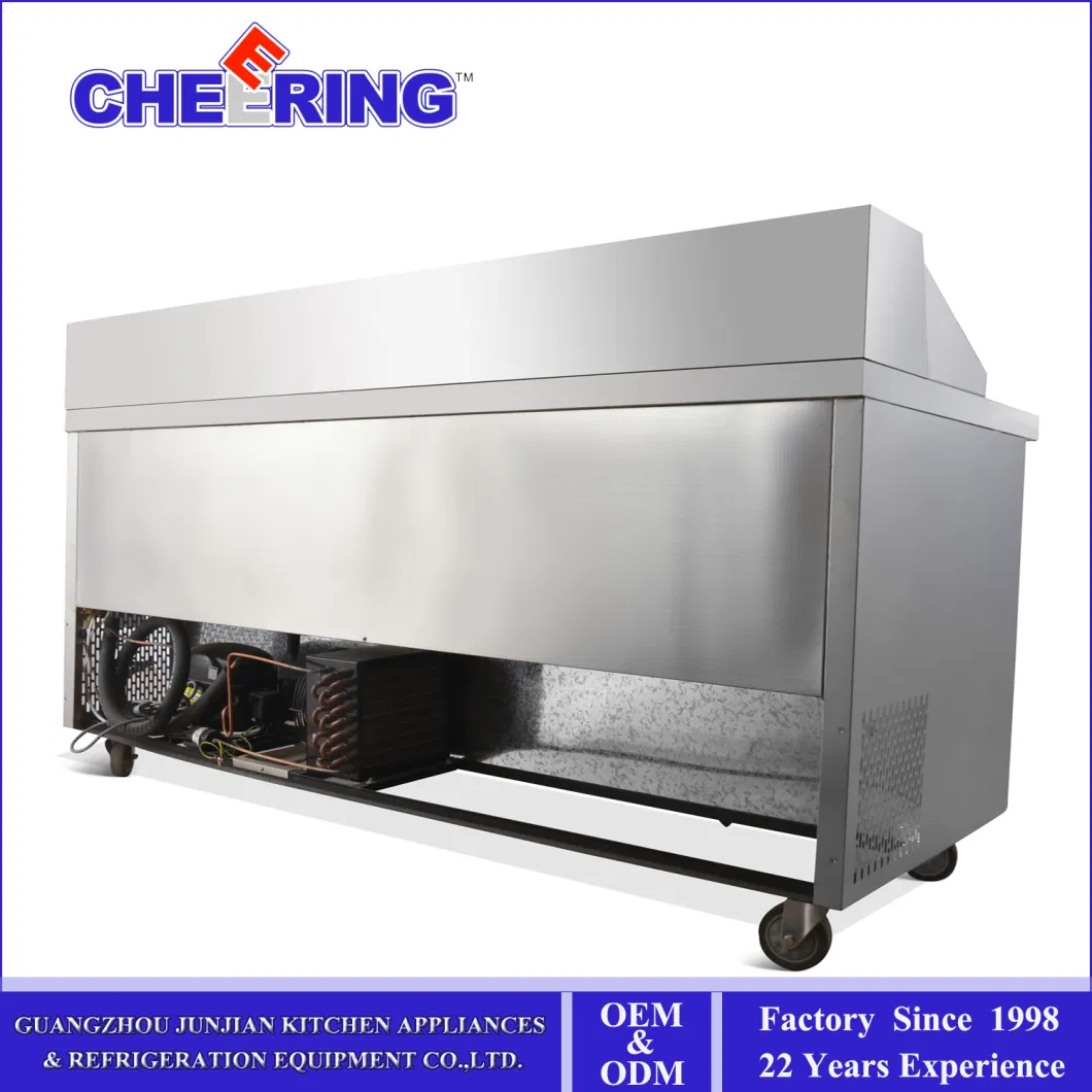 Commercial Display Refrigerator Counter Top Stainless Steel Pizza Table Pizza Workbench