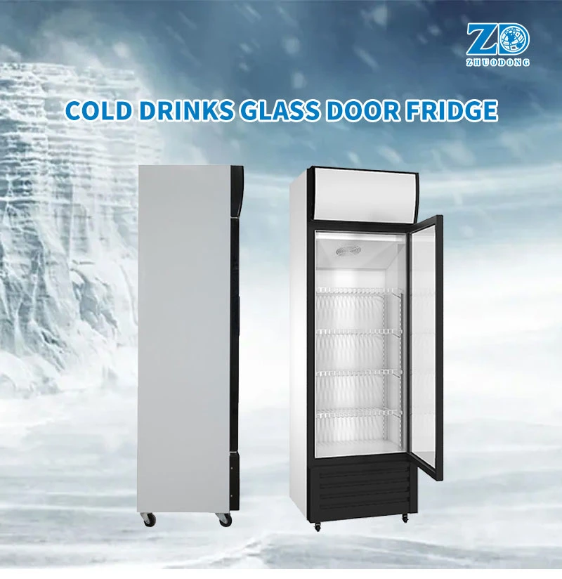Commercial Double Door Vertical Display Cooler Refrigerator