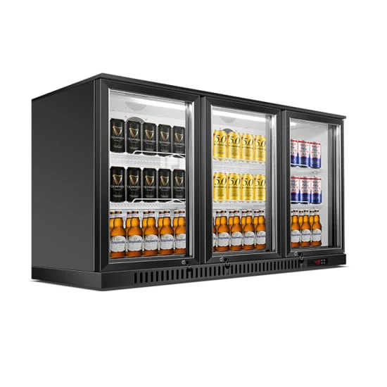 3 Door Bar Fridge Under Counter Beer Refrigerator Stainless Steel Back Bar Cooler